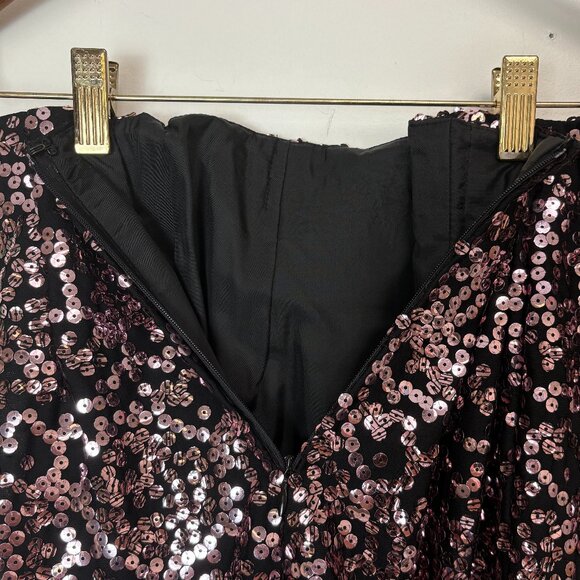 2 Women’s Black/Blush Pink Sequin Skirts W/Matching Sequin/Satin Scarf - Picture 7 of 11